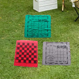 Maxbell Giant Checkers Board Game Mat 3 in 1 Game Mat Rug Game Mat Toe Board
