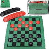 Maxbell Giant Checkers Board Game Mat 3 in 1 Game Mat Rug Game Mat Toe Board