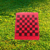 Maxbell Giant Checkers Board Game Mat 3 in 1 Game Mat Rug Game Mat Toe Board