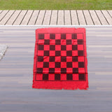 Maxbell Giant Checkers Board Game Mat 3 in 1 Game Mat Rug Game Mat Toe Board