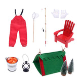 Maxbell Christmas Elf Accessories Fishing Outfit for Photography Props Holiday Decor