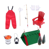 Maxbell Christmas Elf Accessories Fishing Outfit for Photography Props Holiday Decor