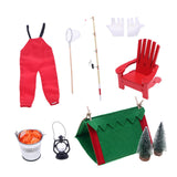Maxbell Christmas Elf Accessories Fishing Outfit for Photography Props Holiday Decor