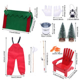Maxbell Christmas Elf Accessories Fishing Outfit for Photography Props Holiday Decor