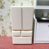 Maxbell Dollhouse Mini Refrigerator 1:12 DIY Double Door for Micro Landscape Diorama yellow