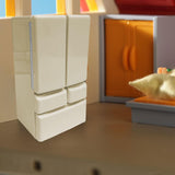 Maxbell Dollhouse Mini Refrigerator 1:12 DIY Double Door for Micro Landscape Diorama yellow