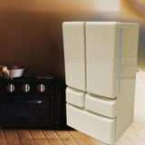 Maxbell Dollhouse Mini Refrigerator 1:12 DIY Double Door for Micro Landscape Diorama yellow