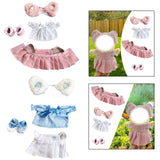 Maxbell 15 cm Plush Doll Clothes with Hair Accessory Dress up Adorable Doll Clothing pink