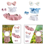 Maxbell 15 cm Plush Doll Clothes with Hair Accessory Dress up Adorable Doll Clothing pink