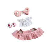 Maxbell 15 cm Plush Doll Clothes with Hair Accessory Dress up Adorable Doll Clothing pink