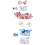 Maxbell 15 cm Plush Doll Clothes with Hair Accessory Dress up Adorable Doll Clothing pink
