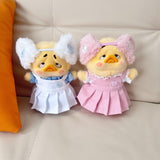 Maxbell 15 cm Plush Doll Clothes with Hair Accessory Dress up Adorable Doll Clothing pink