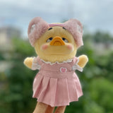 Maxbell 15 cm Plush Doll Clothes with Hair Accessory Dress up Adorable Doll Clothing pink