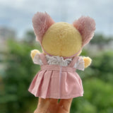 Maxbell 15 cm Plush Doll Clothes with Hair Accessory Dress up Adorable Doll Clothing pink