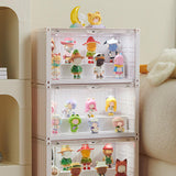Maxbell Display Case Desktop Dustproof Clear Storage Cabinet for Study Bedroom Decor white