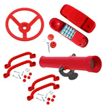 Maxbell Outdoor Steering Wheel Pretend Play for Girls Boys Educational Gift Children red