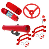 Maxbell Outdoor Steering Wheel Pretend Play for Girls Boys Educational Gift Children red