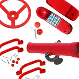 Maxbell Outdoor Steering Wheel Pretend Play for Girls Boys Educational Gift Children red
