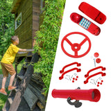 Maxbell Outdoor Steering Wheel Pretend Play for Girls Boys Educational Gift Children red