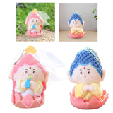 Maxbell Cartoon Lucky God Plush Toy Backpack Bag Pendant for Children Men Women Kids Guanyin