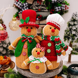 Maxbell 3x Gingerbread Man Plush Toy Soft Toy for Children Kids Christmas Tree Gifts