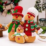 Maxbell 3x Gingerbread Man Plush Toy Soft Toy for Children Kids Christmas Tree Gifts