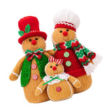 Maxbell 3x Gingerbread Man Plush Toy Soft Toy for Children Kids Christmas Tree Gifts