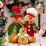 Maxbell 3x Gingerbread Man Plush Toy Soft Toy for Children Kids Christmas Tree Gifts