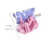 Maxbell Plush Doll Clothes for 20cm Costumes Dress up Doll T Shirt Pants Set Stylish violet white stripe