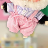 Maxbell Plush Doll Clothes for 20cm Costumes Dress up Doll T Shirt Pants Set Stylish violet white stripe