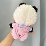 Maxbell Plush Doll Clothes for 20cm Costumes Dress up Doll T Shirt Pants Set Stylish violet white stripe