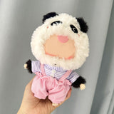 Maxbell Plush Doll Clothes for 20cm Costumes Dress up Doll T Shirt Pants Set Stylish violet white stripe