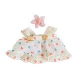 Maxbell 2x Dolls Princess Dress with Flower Hairpin Miniature Clothes for 20cm Dolls Yellow