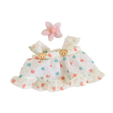 Maxbell 2x Dolls Princess Dress with Flower Hairpin Miniature Clothes for 20cm Dolls Yellow