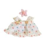 Maxbell 2x Dolls Princess Dress with Flower Hairpin Miniature Clothes for 20cm Dolls Yellow