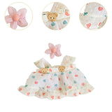 Maxbell 2x Dolls Princess Dress with Flower Hairpin Miniature Clothes for 20cm Dolls Yellow