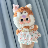 Maxbell 2x Dolls Princess Dress with Flower Hairpin Miniature Clothes for 20cm Dolls Yellow
