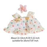 Maxbell 2x Dolls Princess Dress with Flower Hairpin Miniature Clothes for 20cm Dolls Yellow