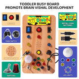 Maxbell Montessori Toy with LED Lights Switch Toddlers Busy Board for Kids Children L