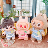 Maxbell 2 Pieces Plush Doll Vest Set Hands on Decoration Cute Dress up for Girl Doll blue