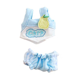 Maxbell 2 Pieces Plush Doll Vest Set Hands on Decoration Cute Dress up for Girl Doll blue