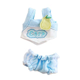 Maxbell 2 Pieces Plush Doll Vest Set Hands on Decoration Cute Dress up for Girl Doll blue