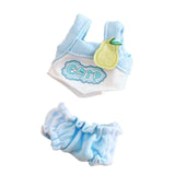 Maxbell 2 Pieces Plush Doll Vest Set Hands on Decoration Cute Dress up for Girl Doll blue