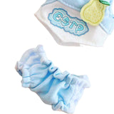 Maxbell 2 Pieces Plush Doll Vest Set Hands on Decoration Cute Dress up for Girl Doll blue