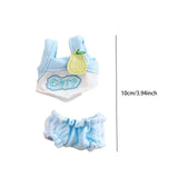 Maxbell 2 Pieces Plush Doll Vest Set Hands on Decoration Cute Dress up for Girl Doll blue