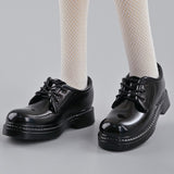 Maxbell 1:4 Scale Schoolgirl Shoes Classic Round Toe Shoe for Girls Gift DIY Cosplay
