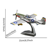 Maxbell Simulation 1:48 P51 Aircraft Model with Display Base for Home Office Bedroom green