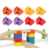 Maxbell 70Pcs Wood Train Track Adapter Building Skills Interactive Toy Building Sets