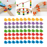 Maxbell 70Pcs Wood Train Track Adapter Building Skills Interactive Toy Building Sets