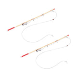 Maxbell 2 Pieces 1/12 Tiny Fishing Pole Realistic Craft Mini Ornaments Architectural